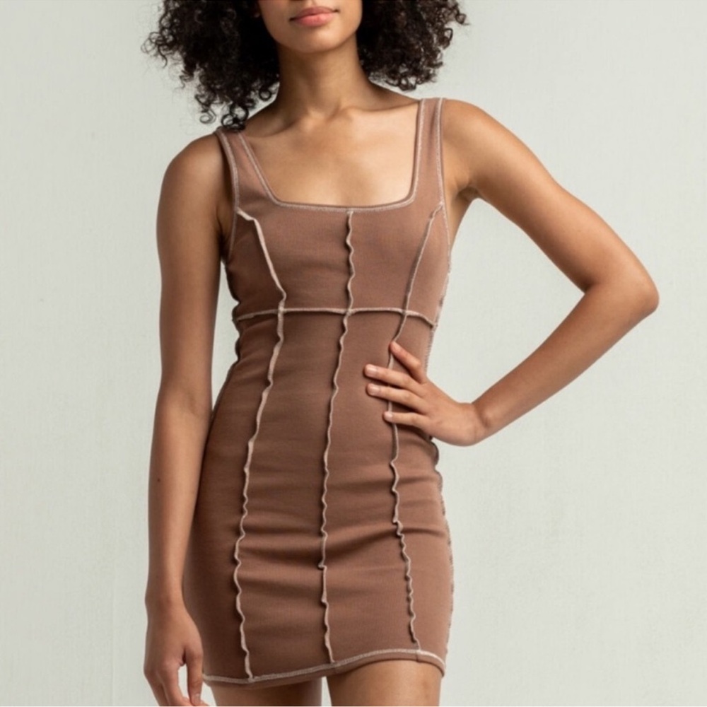 FULL TILT WOMENS RIBBED FITTED DRESS